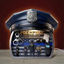 Load image into Gallery viewer, Police Dad: Like a Regular Dad Except Much Cooler - Personalized Acrylic Light Box Gift for Dad Light Box PopCulturePrints
