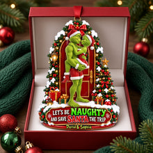 Load image into Gallery viewer, Let's Be Naughty - Personalized Couples Acrylic Ornament for Christmas
