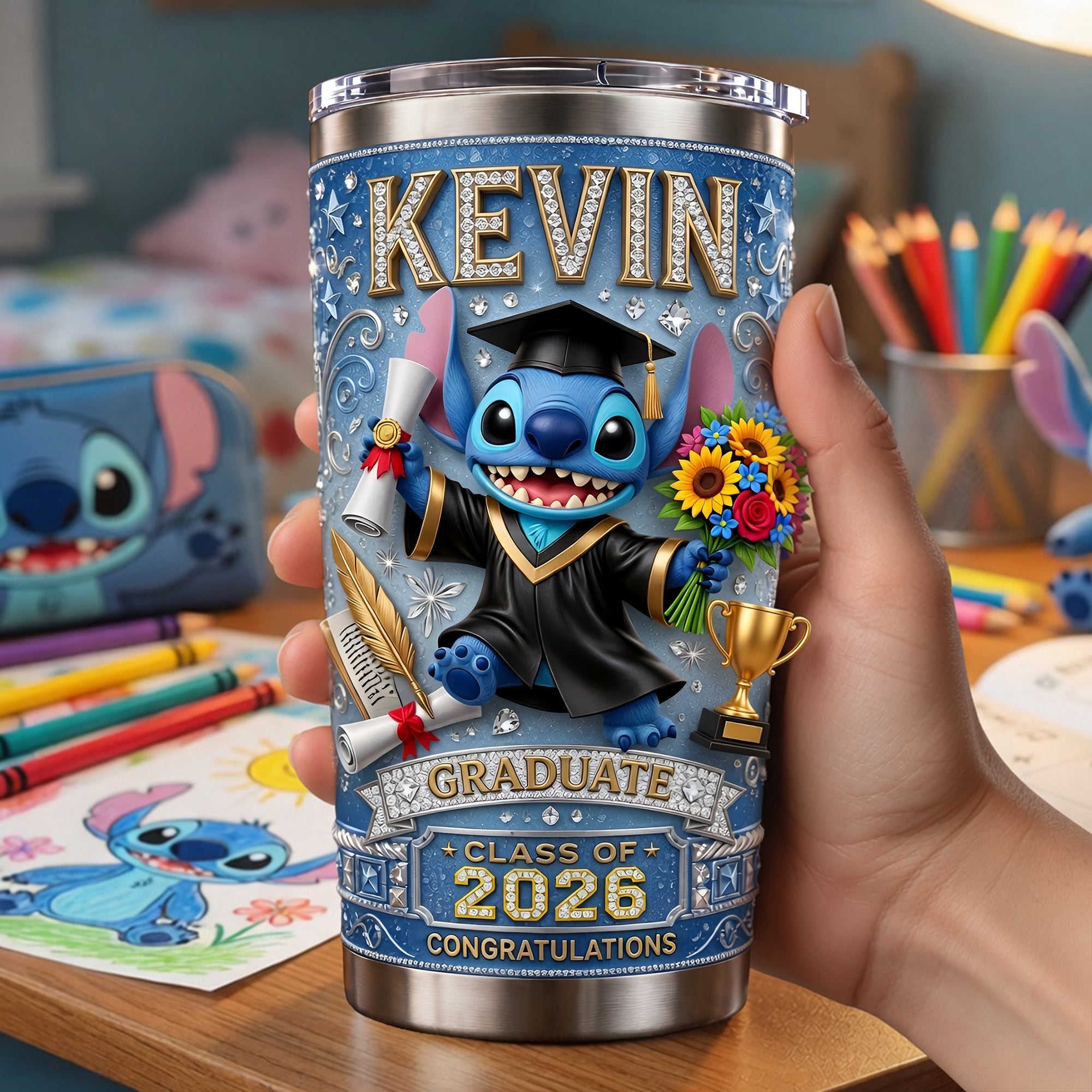 Celebrate Success with Your Personalized Space Buddy Graduation Tumbler - Perfect Gift for Graduates!