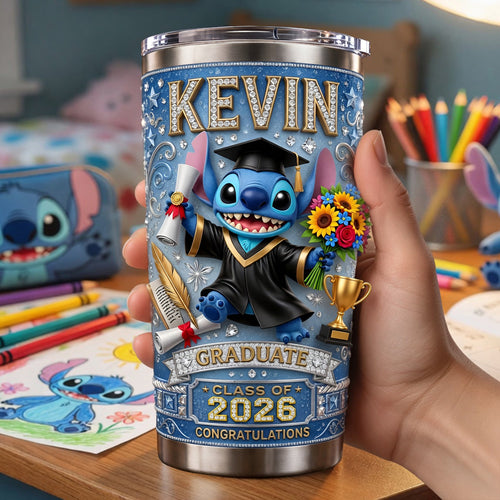 Celebrate Success with Your Personalized Space Buddy Graduation Tumbler - Perfect Gift for Graduates! Tumbler Cup PopCulturePrints