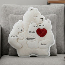 Load image into Gallery viewer, “Hugs of Love” – Nurturing Bear Mom Custom Shape Pillow - Personalized Gift for Mom, Grandma &amp; Loved Ones Pillow PopCulturePrints
