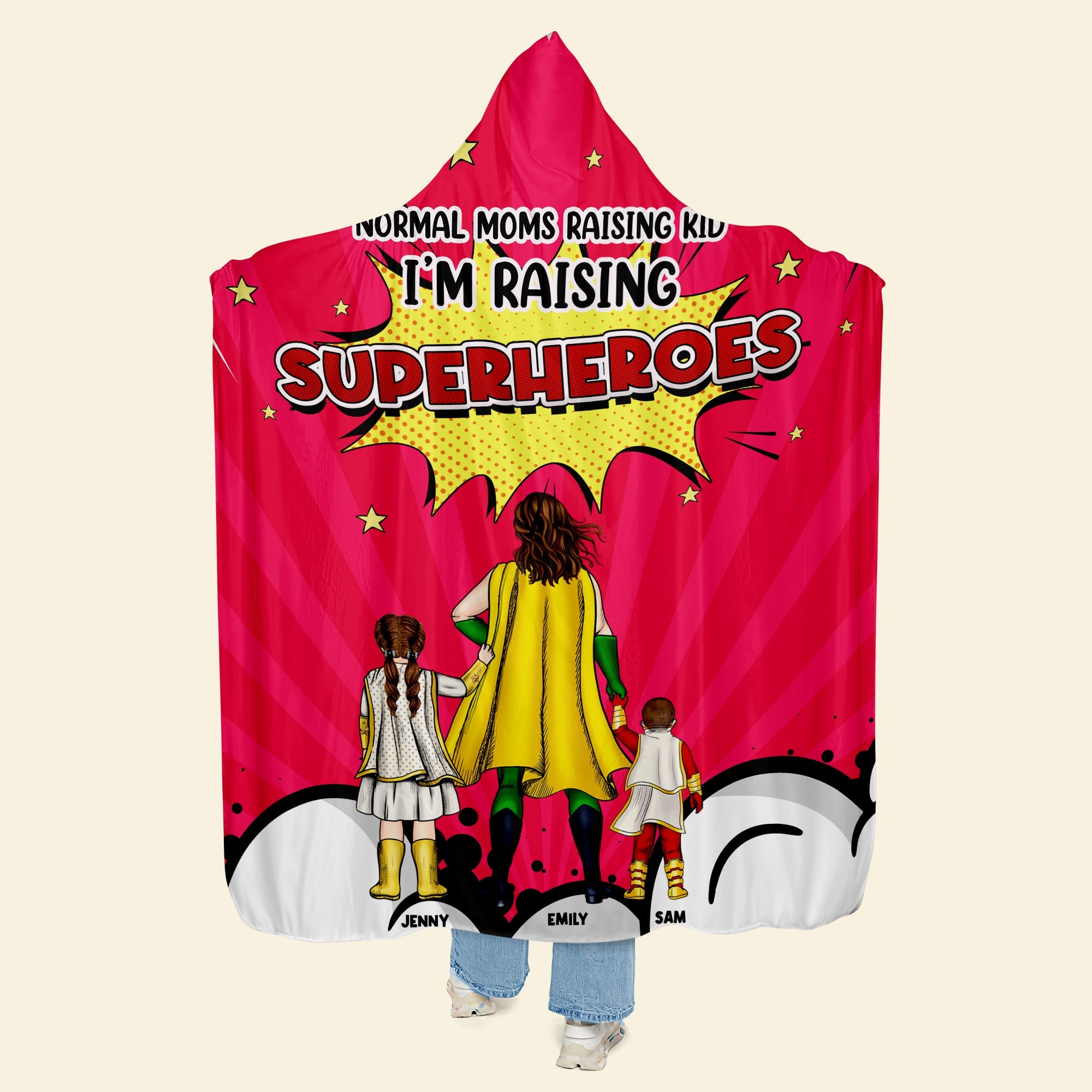 Personalized Supermom Wearable Blanket Hoodie - Mother's Day Gift Blanket PopCulturePrints