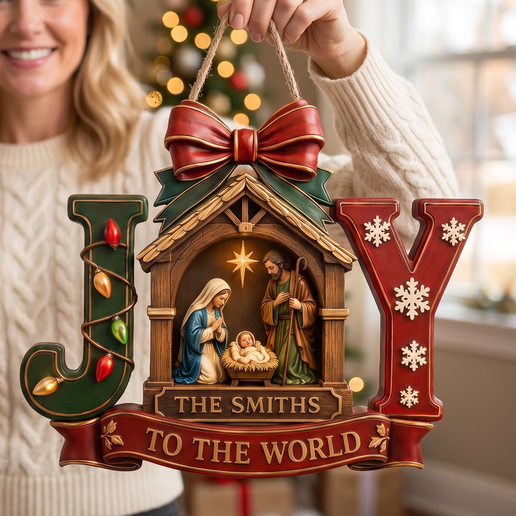 Jesus Joy To The World Acrylic Sign - Personalized Gifts For Christian Christmas Acrylic Sign 01HAQN060826 Acrylic Sign PopCulturePrints
