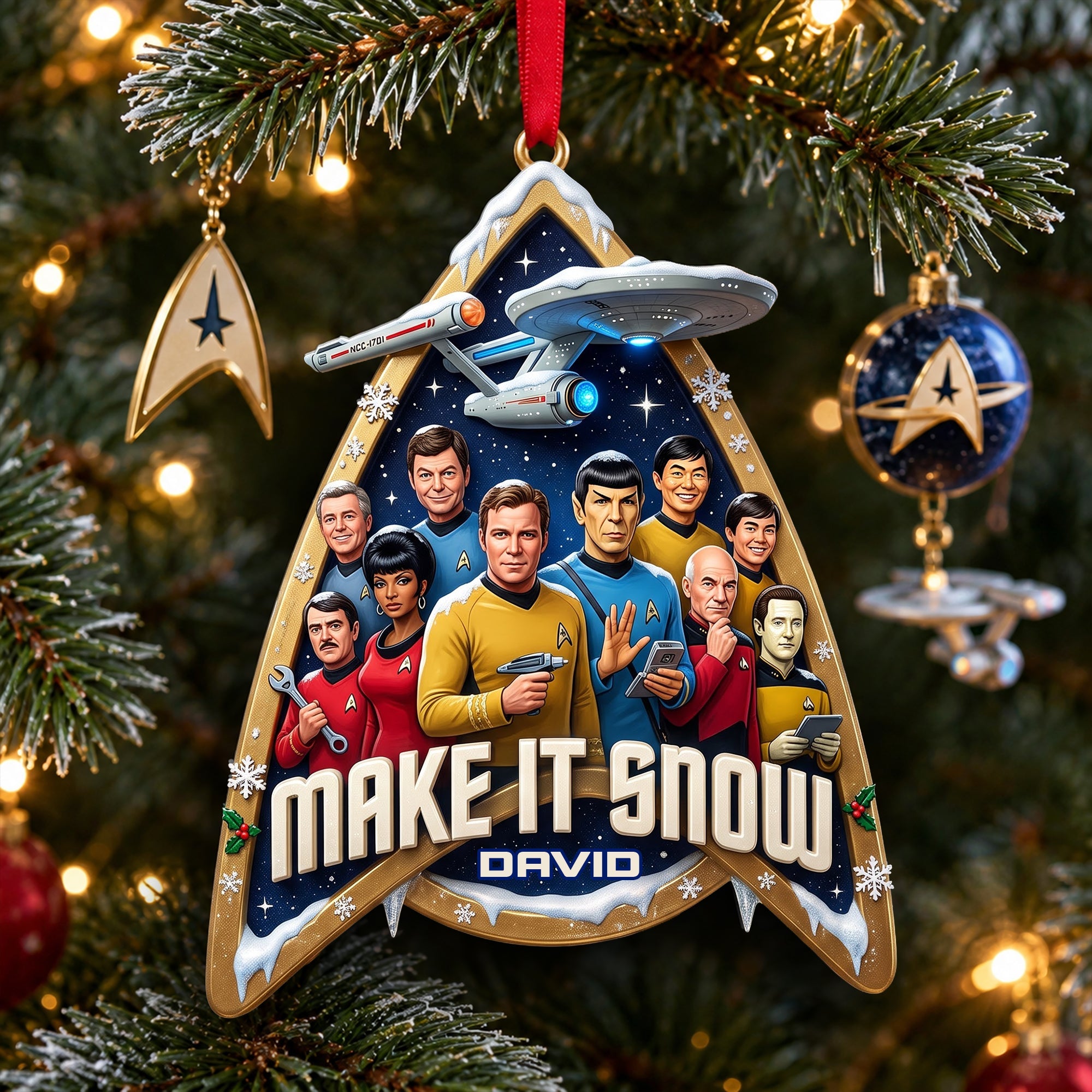 Make It Snow - Cosmic Blizzard Acrylic Ornament | Personalized Christmas Gift