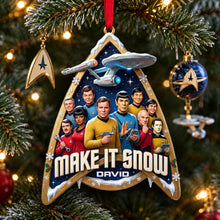 Load image into Gallery viewer, Make It Snow - Cosmic Blizzard Acrylic Ornament | Personalized Christmas Gift
