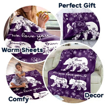 Load image into Gallery viewer, Mama Bear We Love You - Personalized Sherpa Blanket | Custom Gift for Mom, Grandma &amp; Loved Ones Fleece Blanket PopCulturePrints

