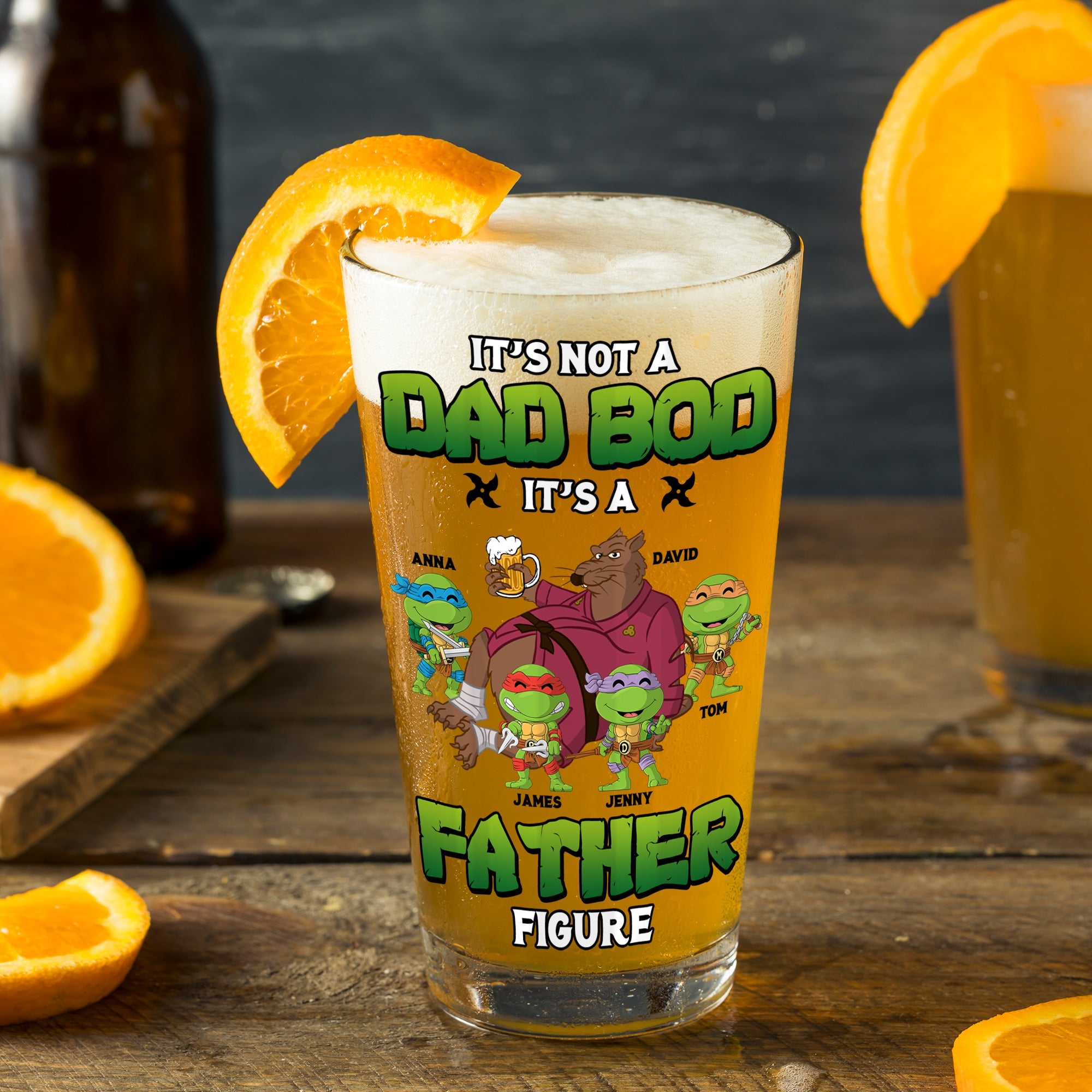 Personalized 'Father Figure' Beer Glass for Dad Beer Glasses PopCulturePrints
