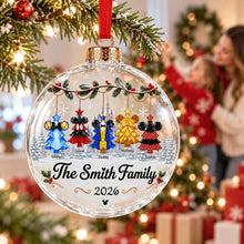 Load image into Gallery viewer, "Family Traditions Wrapped in Love" - Personalized Snowball Acrylic Ornament - Unique Christmas Gift for Mom, Dad, Family, and Friends
