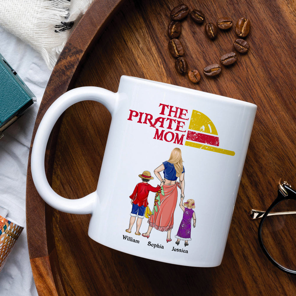 Custom Pirate Mom Coffee Mug - Personalized Gift for Mother's Day Coffee Mug PopCulturePrints