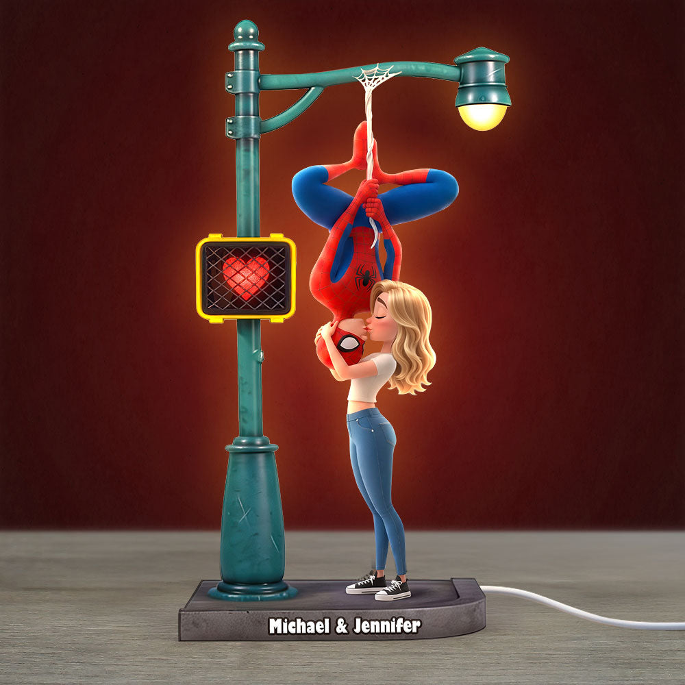 Love's Embrace - Kissing Hero Couple Light Box | Custom Acrylic Light Box for Lovers