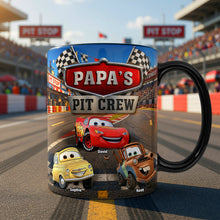 Load image into Gallery viewer, "Rev Up for Fun with Papa's Racing Crew - Personalized Magic Mug for Dads and Grandpas!" Coffee Mug PopCulturePrints
