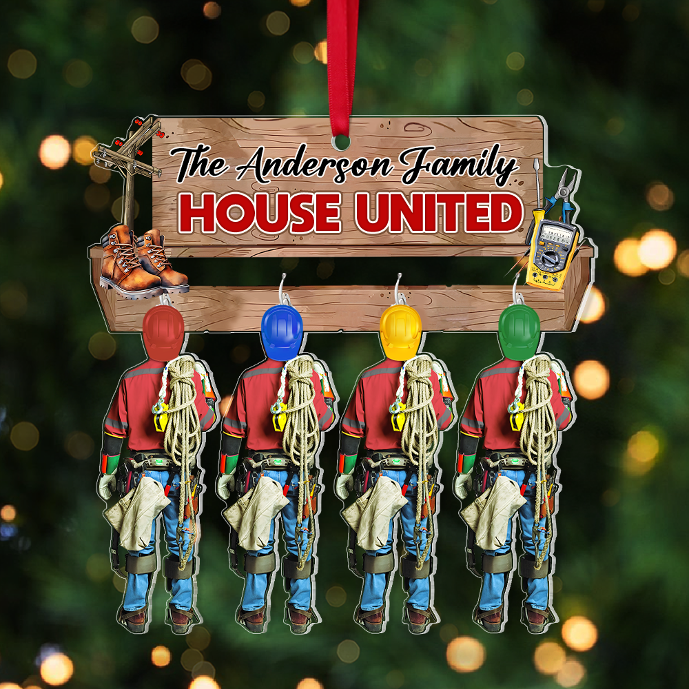 Custom Lineman Family Christmas Ornament Ornament PopCulturePrints