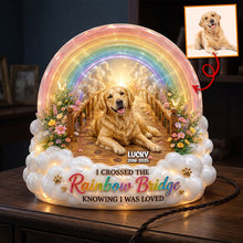 Load image into Gallery viewer, I Crossed The Rainbow Bridge - Custom Photo Memorial Lightbox for Dog Lovers
