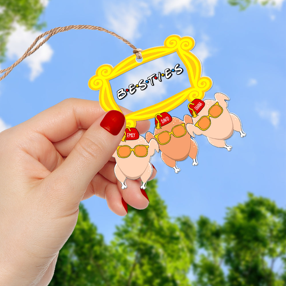 Personalized Fun Christmas Besties Ornament - Silly Turkeys Design Ornament PopCulturePrints