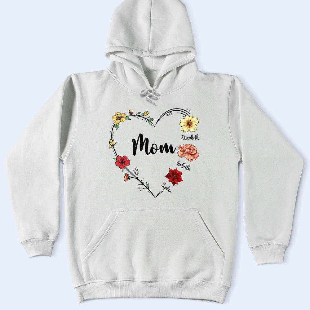 “A Grandma's Love Blooms Forever” - Personalized Birth Flower T-Shirt - Gift for Grandma, Mom, and Loved Ones T-shirt PopCulturePrints