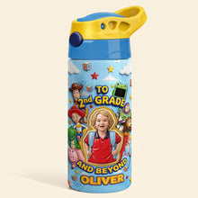Load image into Gallery viewer, “Adventure Awaits!” Personalized Little Adventurer Kids Tumbler - Custom Photo Back to School Gift
