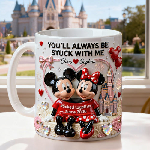 You'll Always Be Stuck With Me - Cute Couple Coffee Mug - Personalized Gift for Couples Coffee Mug PopCulturePrints