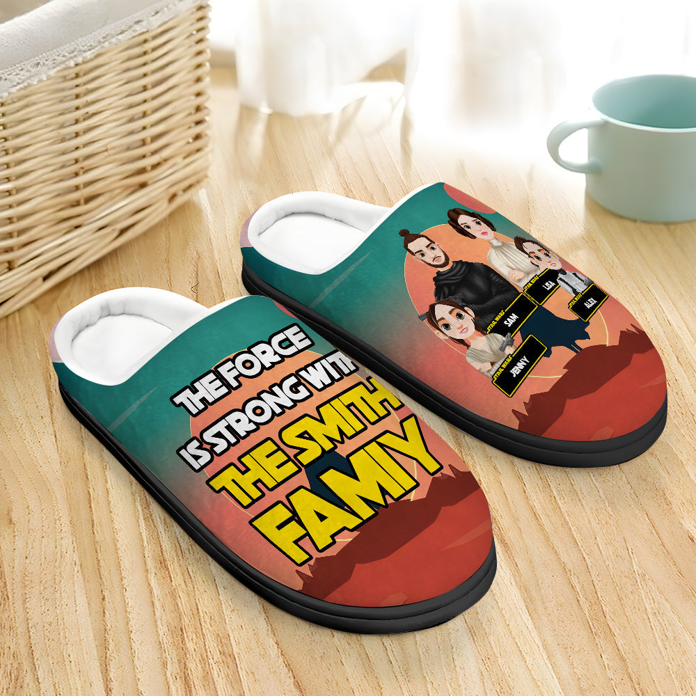 Custom Galaxy Family Slippers - The Force Is Strong Shoes PopCulturePrints