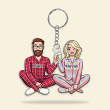 Load image into Gallery viewer, Personalized Couple Keychain - Customizable Couple Charm Keychains PopCulturePrints
