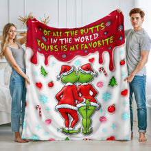 Load image into Gallery viewer, Naughty Green Monster Couple Blanket - Personalized Gifts for Fun-Loving Couples Blanket PopCulturePrints
