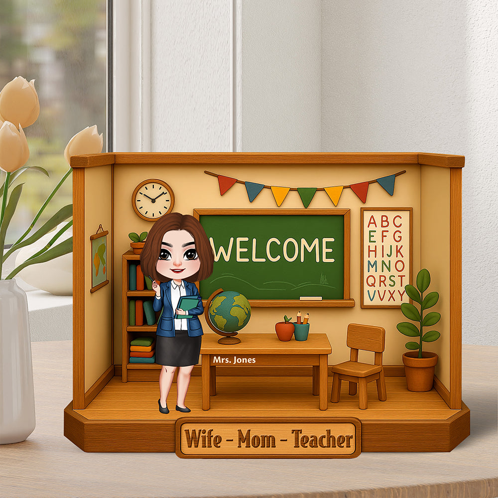 Welcome to Your World – Personalized Teacher Mom Plaque for Special Moments Shaped Plaques PopCulturePrints