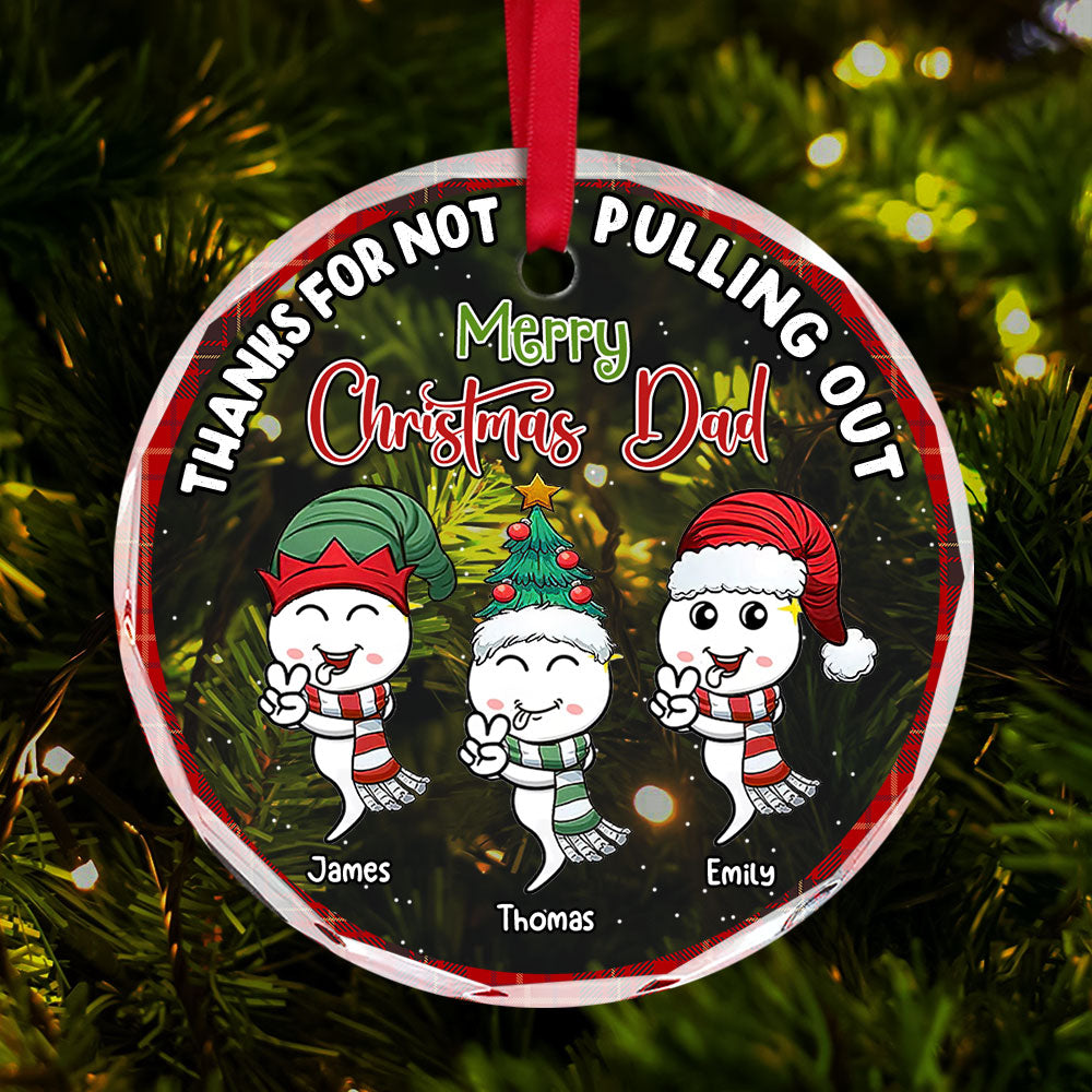 Funny Personalized Christmas Ornament for Dad - Custom Names Ornament PopCulturePrints