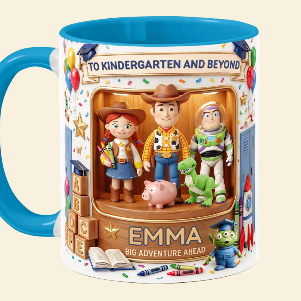 “To Kindergarten and Beyond” - Personalized Back To School Memory Accent Mug - A Perfect Gift for Kids