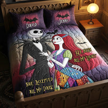 Load image into Gallery viewer, From Our First Kiss Till Our Last Breath - Enthusiastic Halloween Couple Quilt Bed Set, Personalized Gifts for Couples Bedding Set PopCulturePrints
