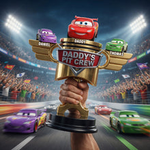 Load image into Gallery viewer, “Join Daddy's Pit Crew - A Personalized Acrylic Plaque for Fathers” - Custom Gift for Dads, Grandpas, and Family Shaped Plaques PopCulturePrints
