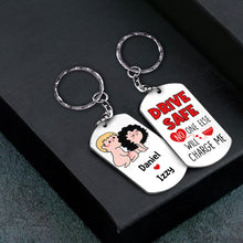 Load image into Gallery viewer, Personalized Couple Keychain - Drive Safe Keychains PopCulturePrints
