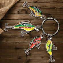 Load image into Gallery viewer, Customized Fishing Buddies Keychain for Dad with Personalized Lure Charms Keychains PopCulturePrints
