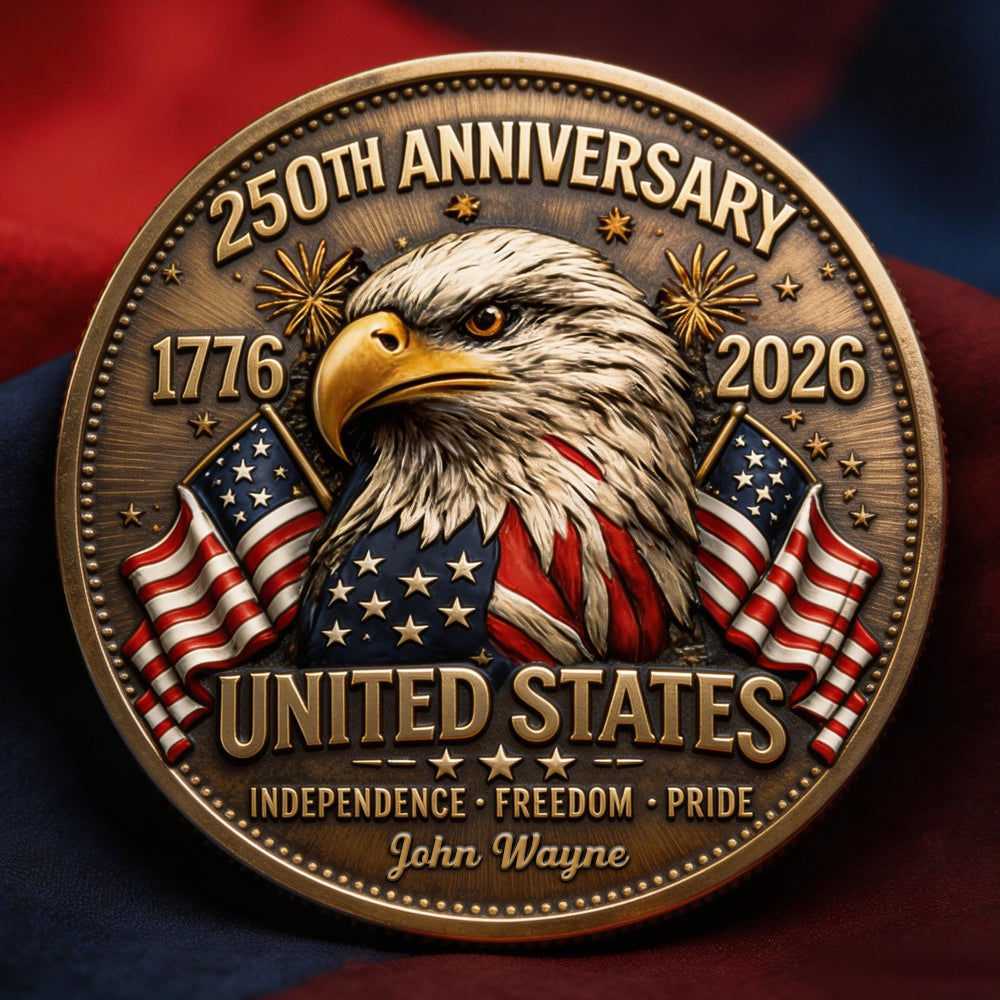 Celebrate 250 Years of Pride - Personalized Anniversary Metal Coin Coin PopCulturePrints