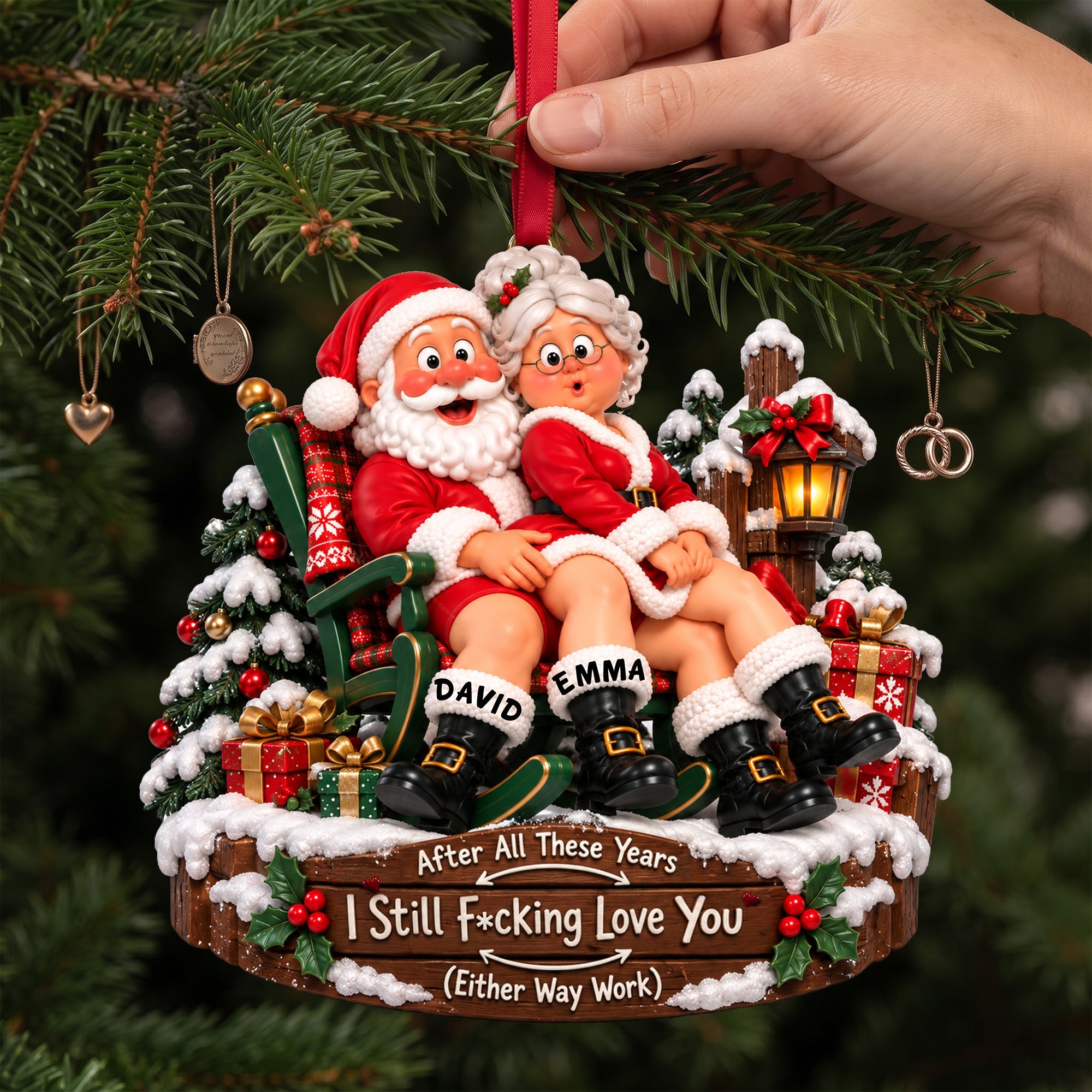 Love That Lasts - Personalized Christmas Ornament for Couples