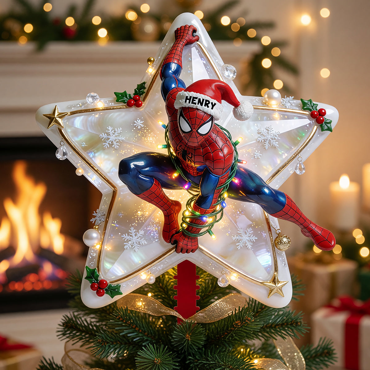 “Make This Holiday Magical!” - Custom Spider-Man Tree Topper - Unique Personalized Gift for Kids and Marvel Fans