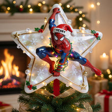 Load image into Gallery viewer, “Make This Holiday Magical!” - Custom Spider-Man Tree Topper - Unique Personalized Gift for Kids and Marvel Fans
