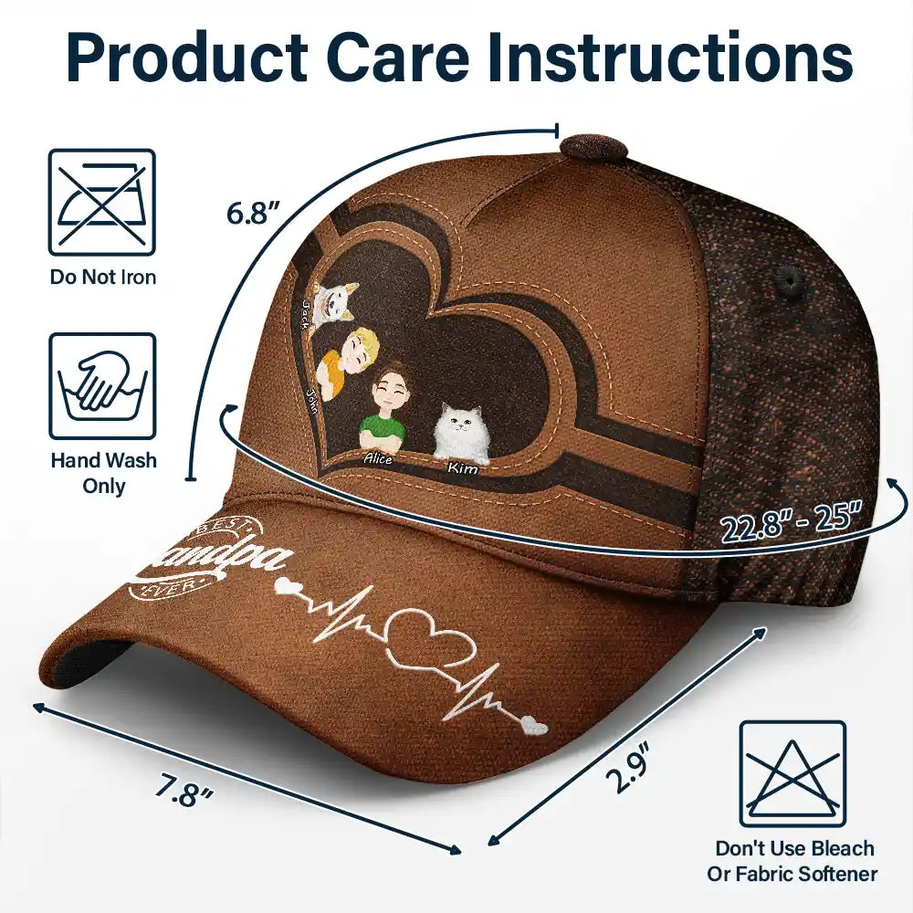 Best Grandpa Ever - Personalized Classic Cap for Dad, Granddad, or Pet Lover Classic Cap PopCulturePrints