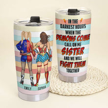 Load image into Gallery viewer, Personalized Sisterhood Tumbler - Fight Together Design
