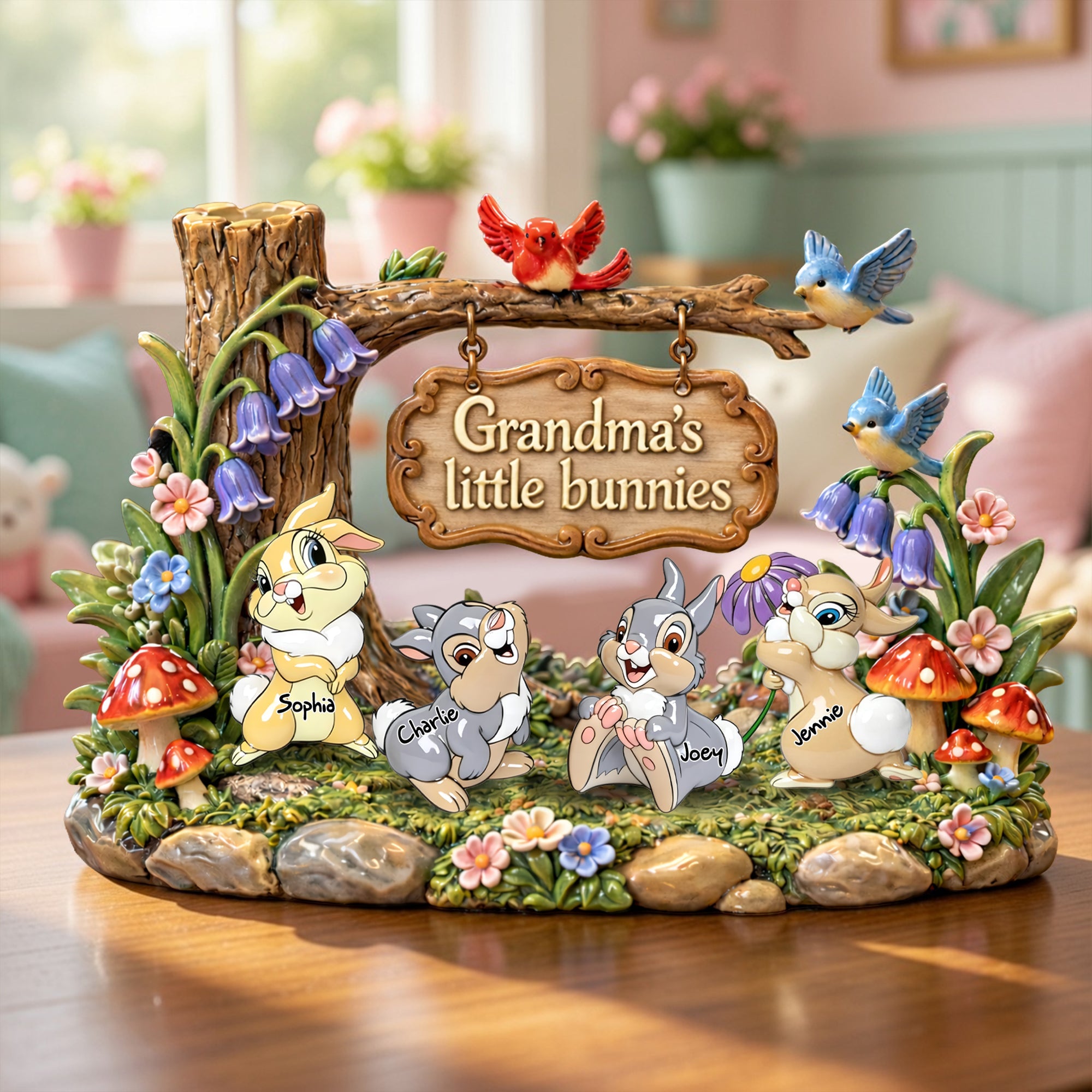 Grandma’s Little Bunnies - Personalized Acrylic Plaque for Grandmas Shaped Plaques PopCulturePrints