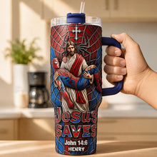 Load image into Gallery viewer, “Jesus Saves” - Personalized 40oz Tumbler for Christians
