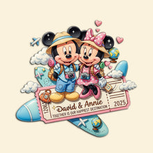 Load image into Gallery viewer, Together Is Our Happiest Destination - Personalized Travel Couple Acrylic Fridge Magnet Fridge Magnet PopCulturePrints
