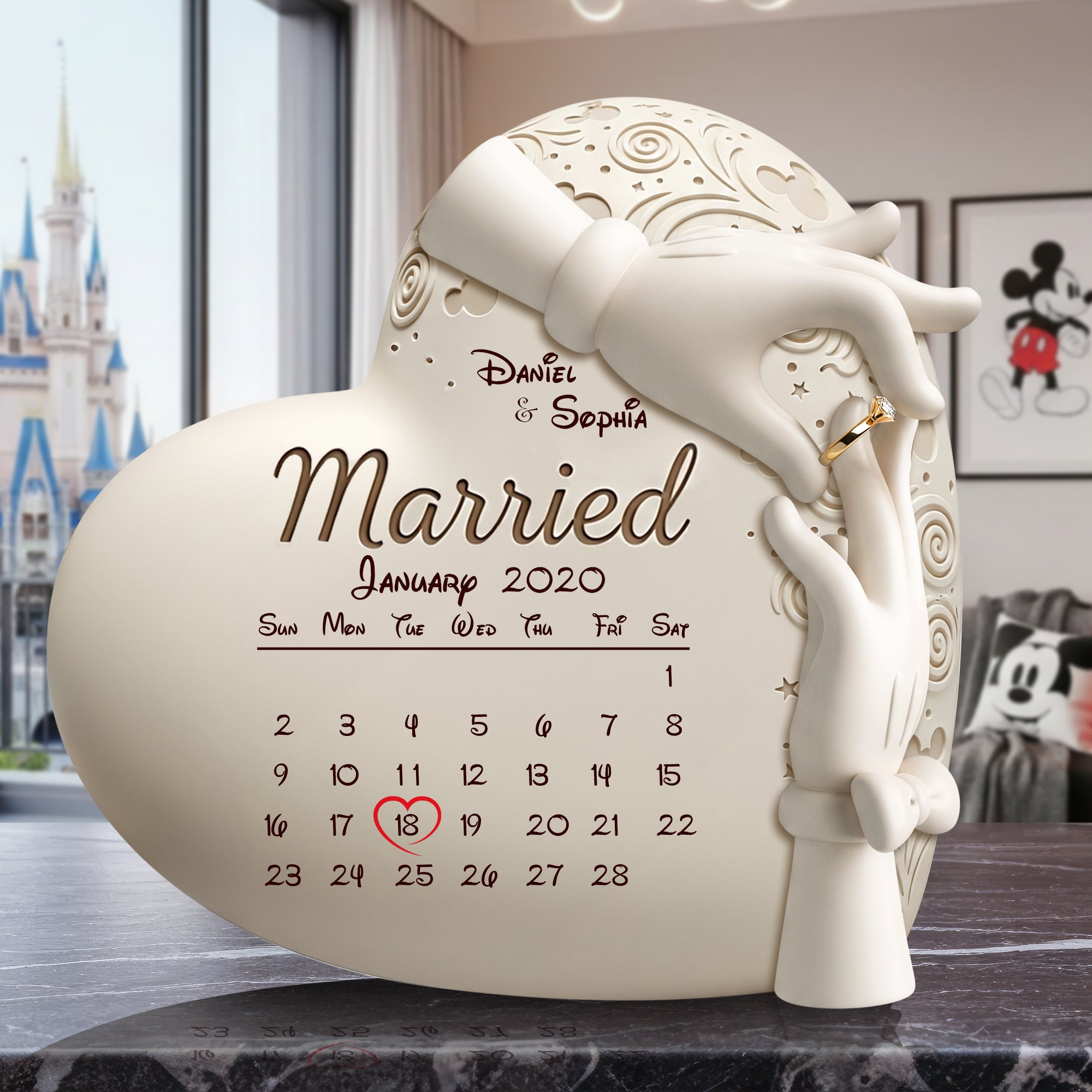 Celebrate Your Love - Personalized Married Couple Acrylic Plaque - Unique Anniversary Gift for Couples Shaped Plaques PopCulturePrints