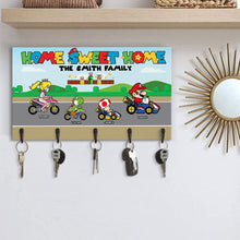 Load image into Gallery viewer, Personalized Family Key Holder with Custom Gaming Theme Wood Sign PopCulturePrints
