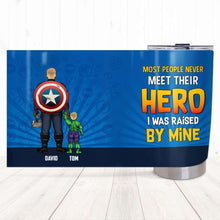 Load image into Gallery viewer, Personalized Hero Dad Tumbler - Custom Names &amp; Design Tumbler Cup PopCulturePrints
