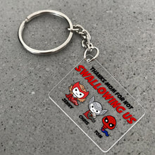 Load image into Gallery viewer, Personalized Superhero Mom Thank You Keychain Keychains PopCulturePrints
