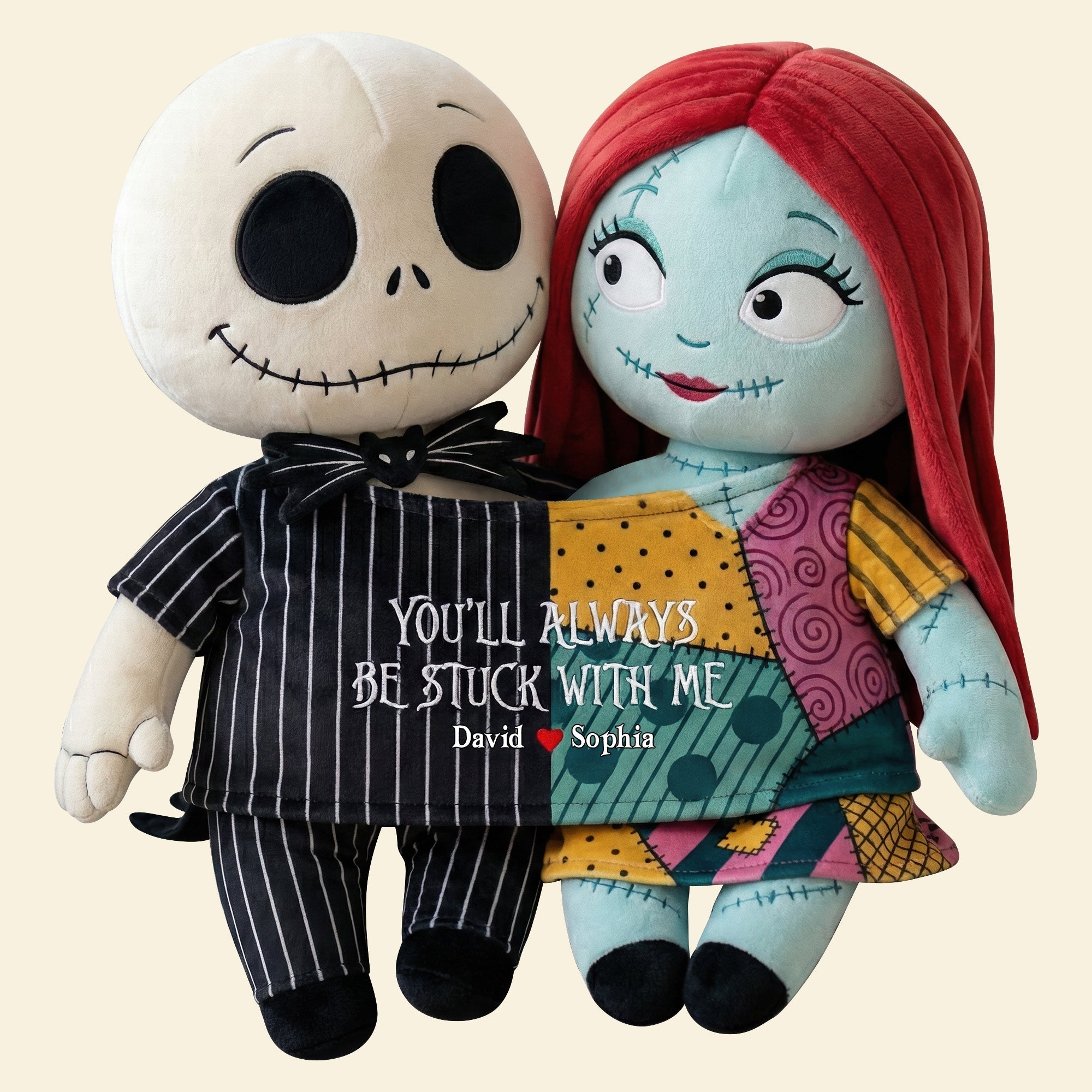 You'll Always Be Stuck With Me - Spooky Cute Couple Custom Shape Pillow Pillow PopCulturePrints