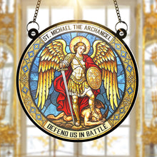 Load image into Gallery viewer, “Light My Way – St. Michael The Archangel Suncatcher Ornament” - Personalized Gift for Catholics Ornament PopCulturePrints
