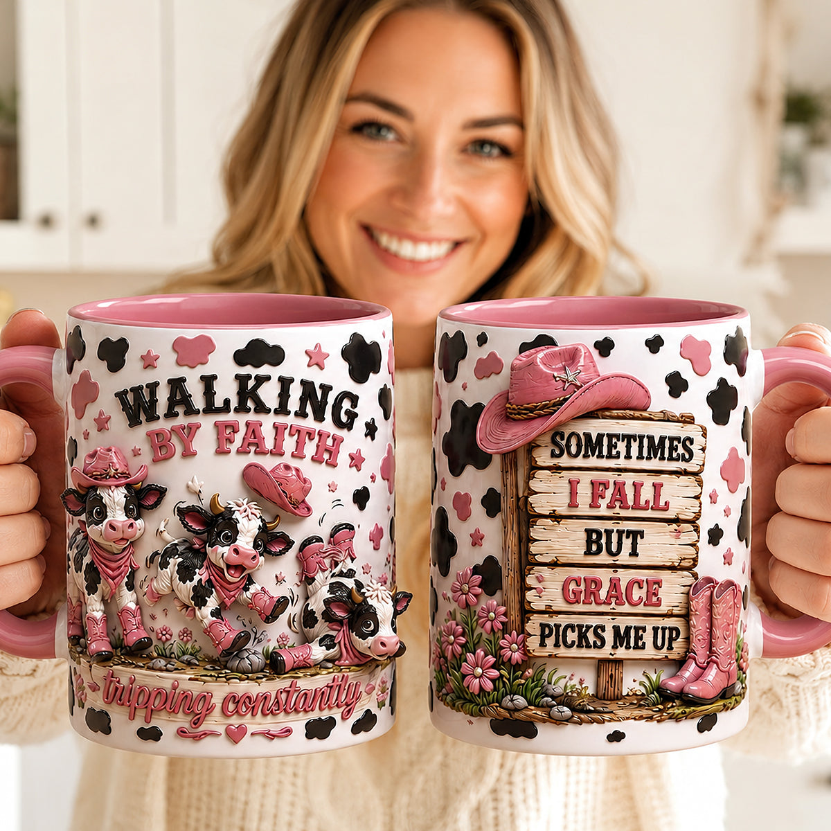 Walking By Faith Calf Coffee Mug - Personalized Christian Gift for Loved Ones