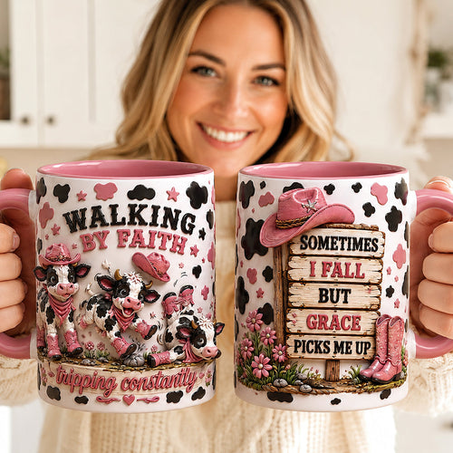 Walking By Faith Calf Coffee Mug - Personalized Christian Gift for Loved Ones Coffee Mug PopCulturePrints