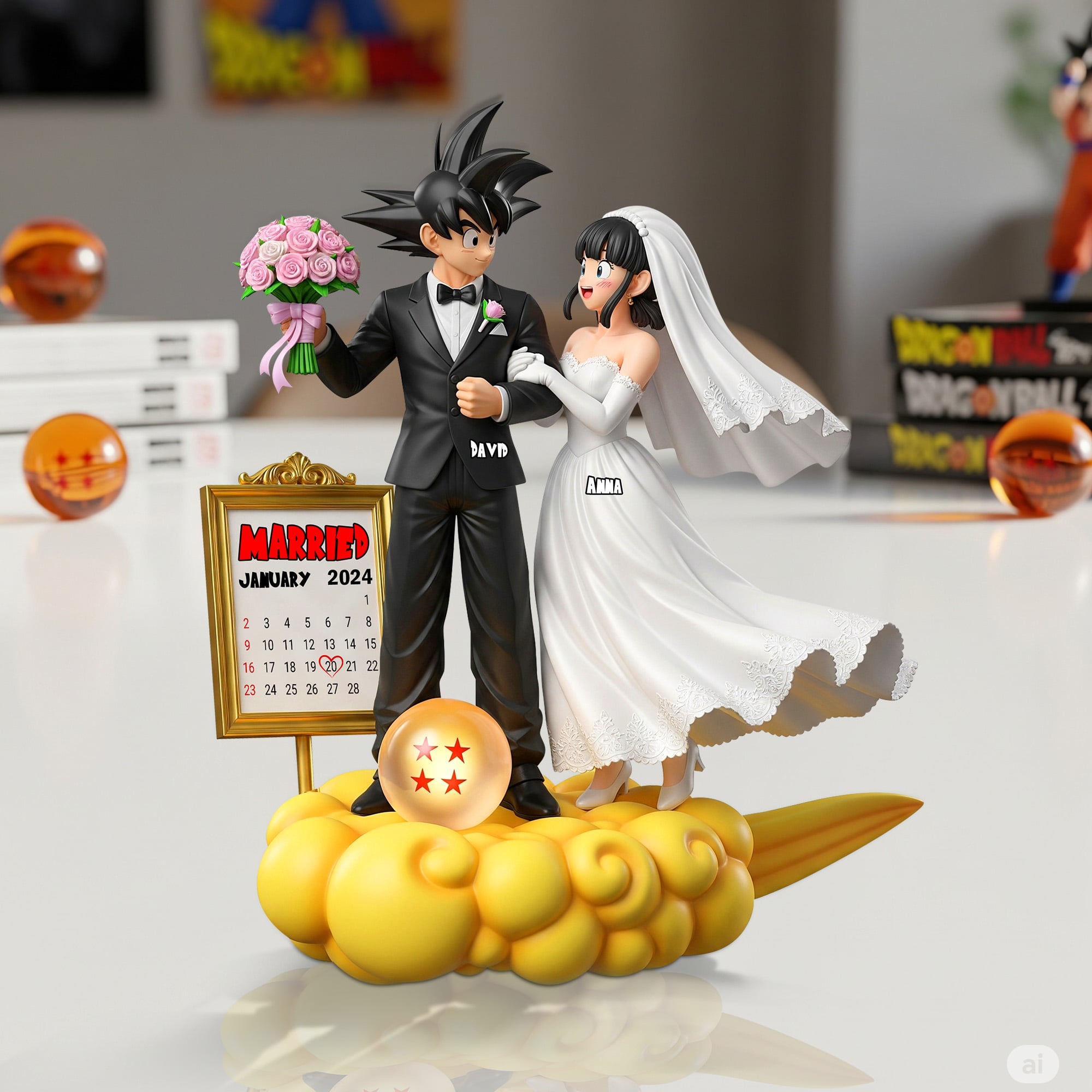 "Celebrate Your Love Forever" - Personalized Couple Wedding Day Acrylic Plaque - Custom Gift for Newlyweds and Couples Shaped Plaques PopCulturePrints