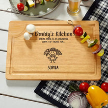Load image into Gallery viewer, Unlimited Supply of Treats - Personalized Wooden Cutting Board for Dads and Grandpas Wooden Cutting Board PopCulturePrints
